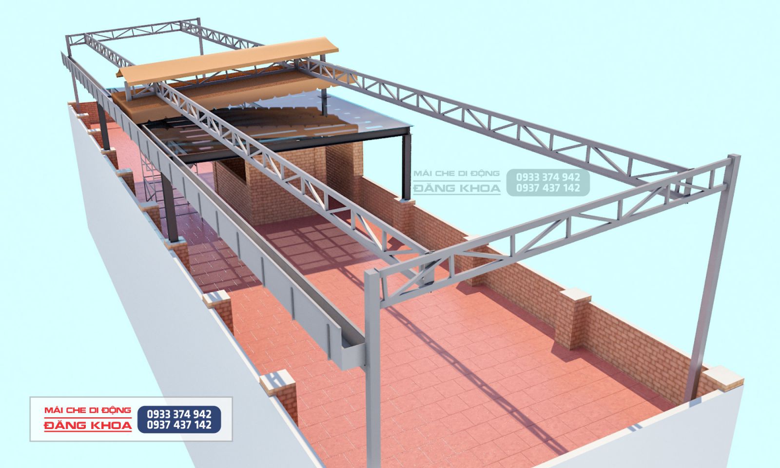 Làm mái bạt kéo lùa cho sân thượng tại Gò Vấp uy tín giá rẻ